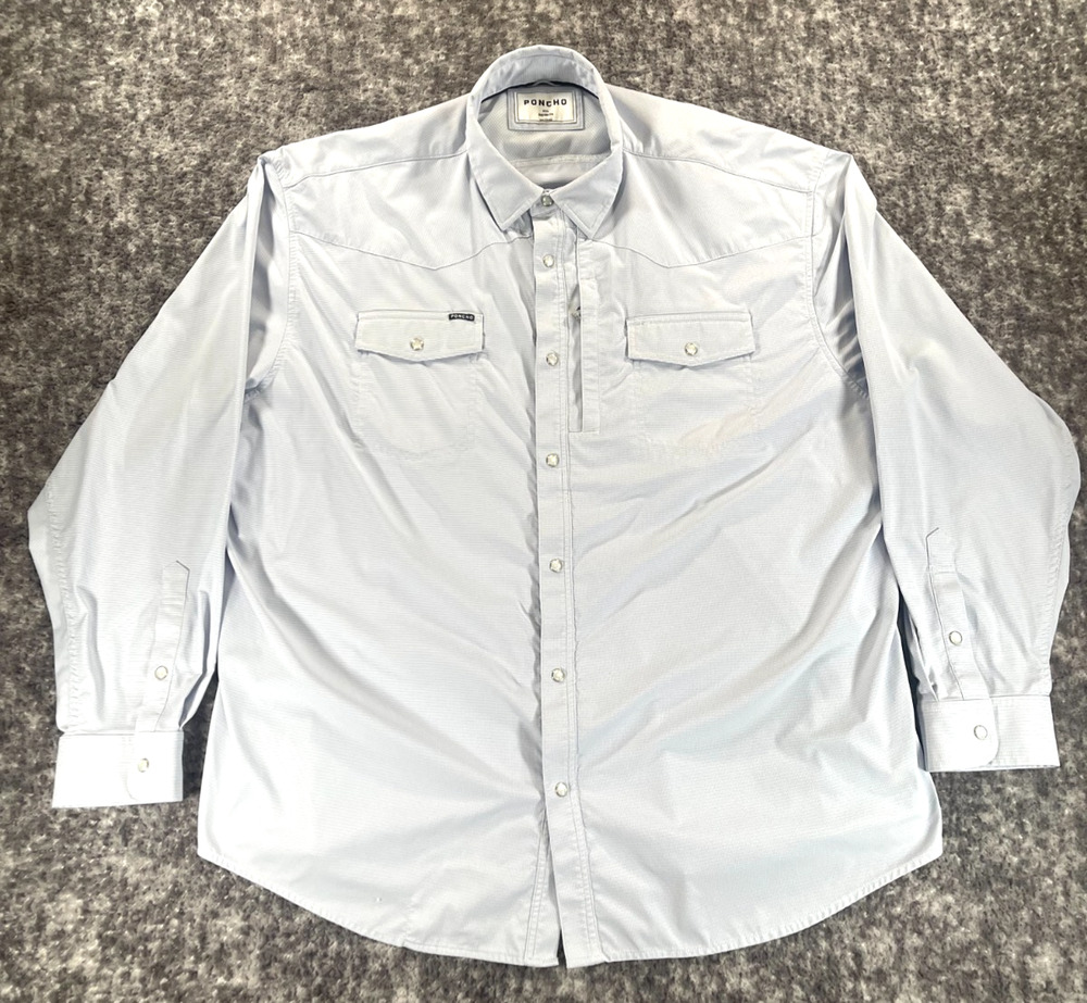 Poncho Outdoors The Bighorn Pearl Snap Shirt Size XXL Regular Fit Fishing Vented